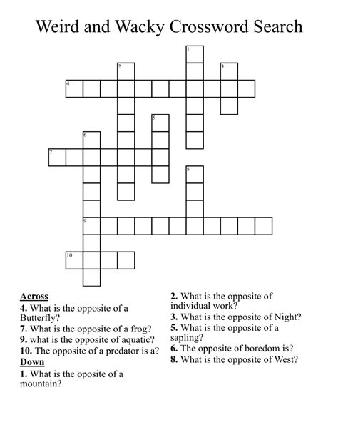 weird crossword|someone who is weird crossword.